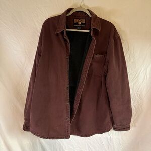 Duluth Trading Shirt Jacket Mens Large Hanger Bender Shacket Canvas Fleece Lined